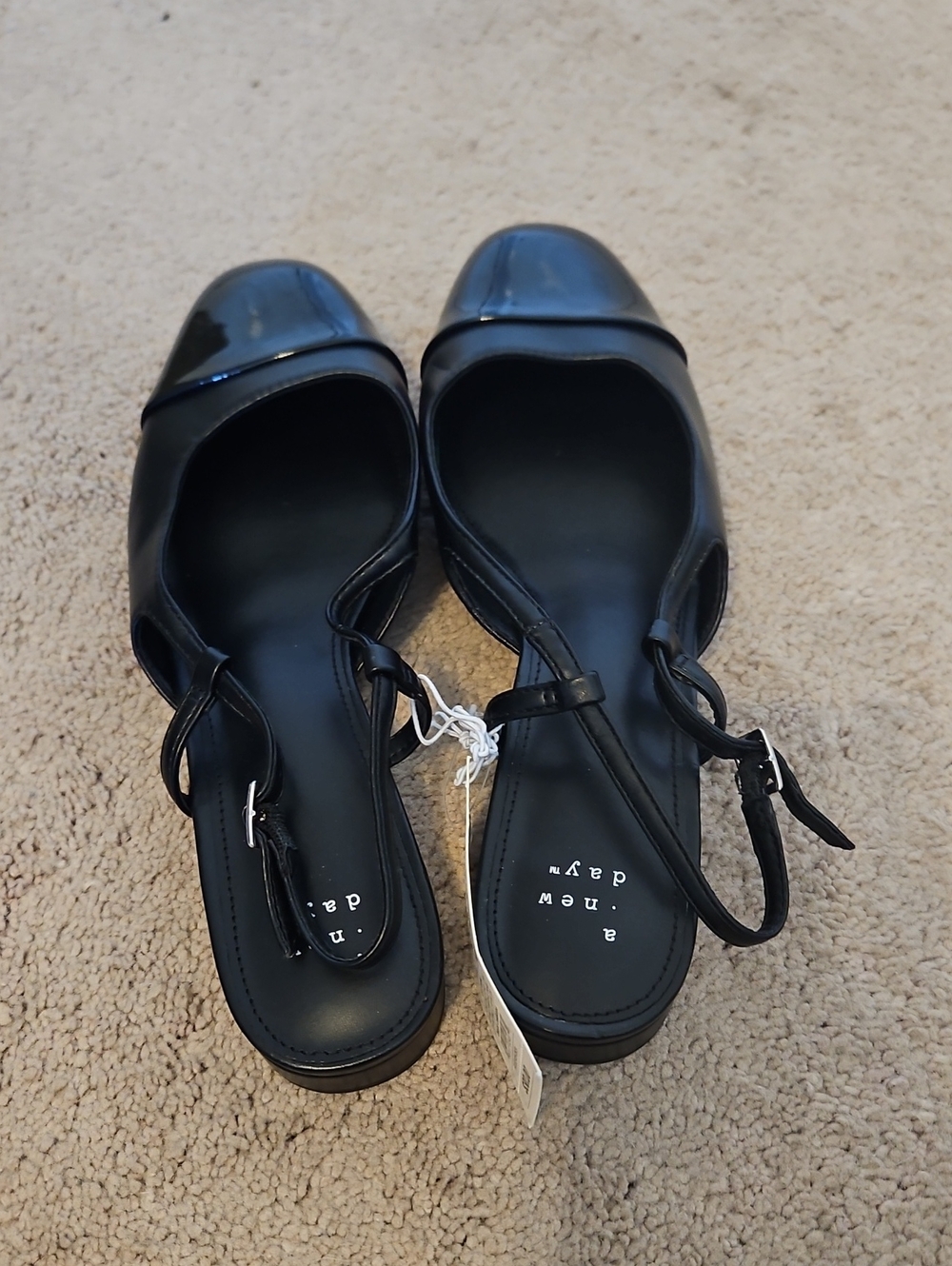 NWT a new day Maxine Black Patent Slingback Mules